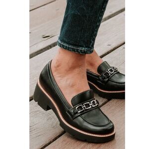Naturalizer black chunky loafers Cabana Lug sole Loafer Size 9.5W Preppy